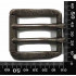 Boucle de ceinture à Rouleau - Double Ardillon - Argent Vieilli - 38 mm