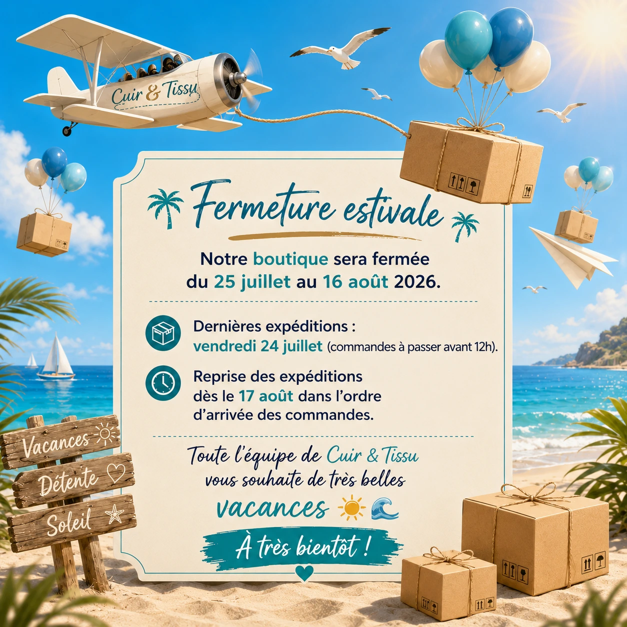 Information concernant nos congés