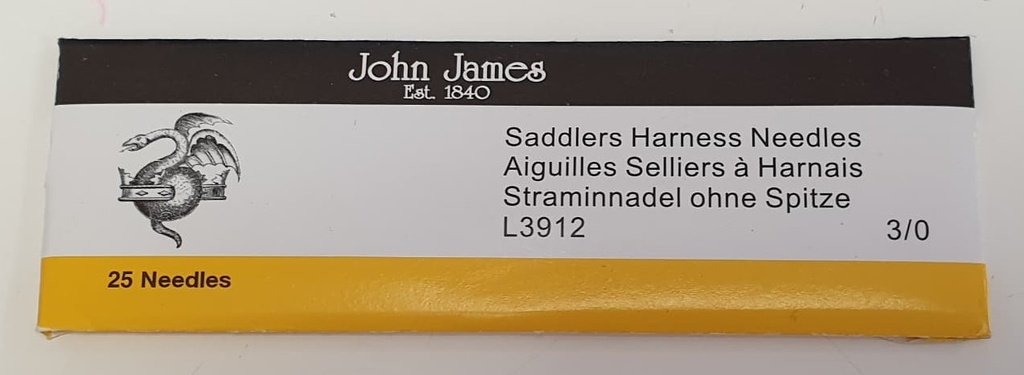 [AIGUIPINCESN3/0] Aiguilles aux Pinces (25) N°3/0 - JOHN JAMES