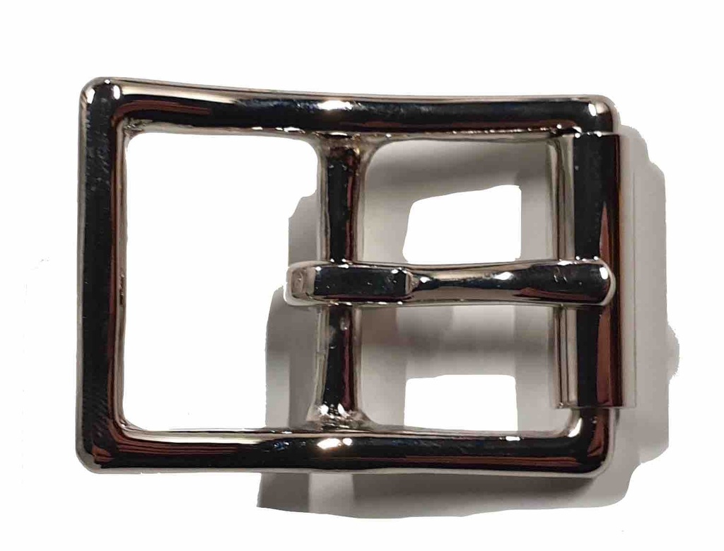 Boucle à barre centrale et  à Rouleau - Laiton Massif - Plaquage Argent - 25 mm