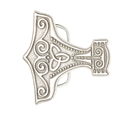 Boucle MJOLNIR  - Argent Vieilli - SANS NICKEL -  38 mm