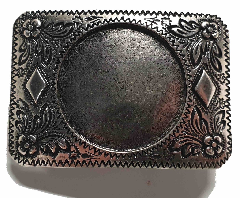 [Y02-102-2336] Boucle de ceinture à insert - Plaquage Argent Vieilli  - 45 mm