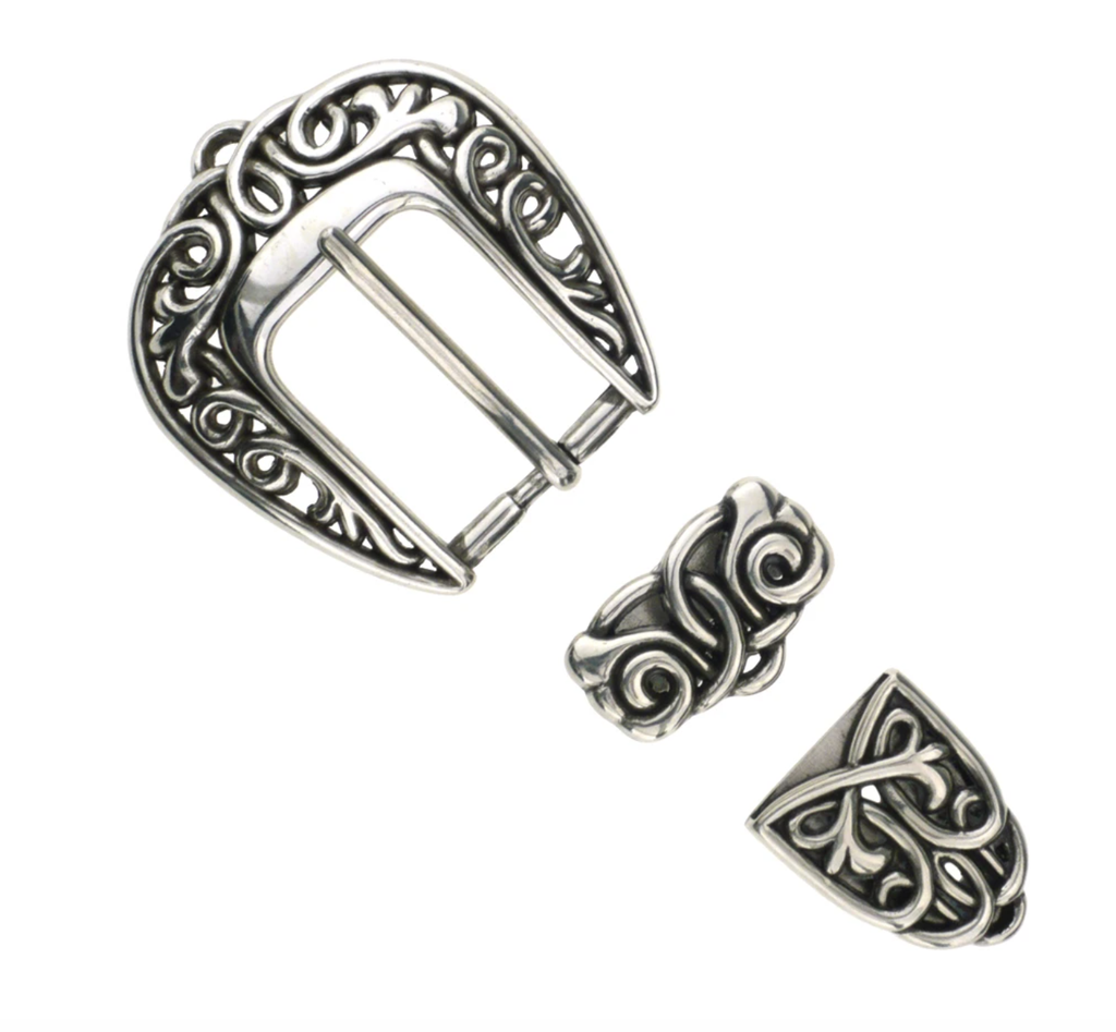 Boucle de ceinture - 3 pièces - CELTIQUE - Argent Vieilli -25 mm