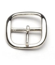 [BOUC- IV - 1721-02] BOUCLE DOUBLE  - LAITON MASSIF - ARGENTÉE - 32mm