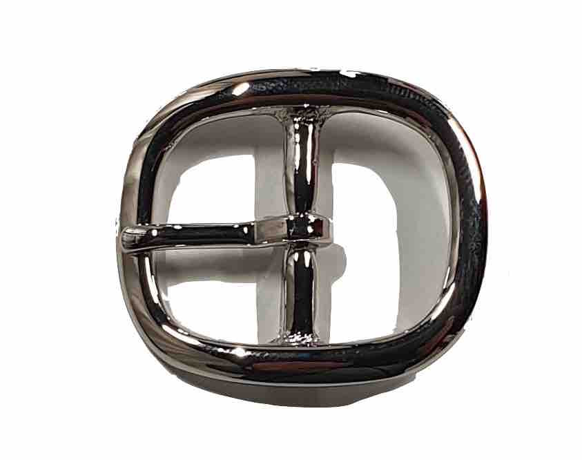 [BOUC-IV--1720-02] Boucle DOUBLE  - Laiton Massif - Plaquage Argent - 25 mm