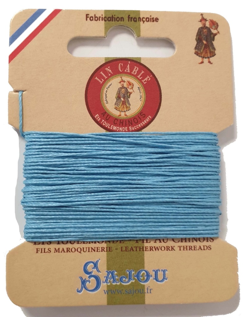 Fil de Lin Câblé 432 Turquoise 677 - 10 Mètres