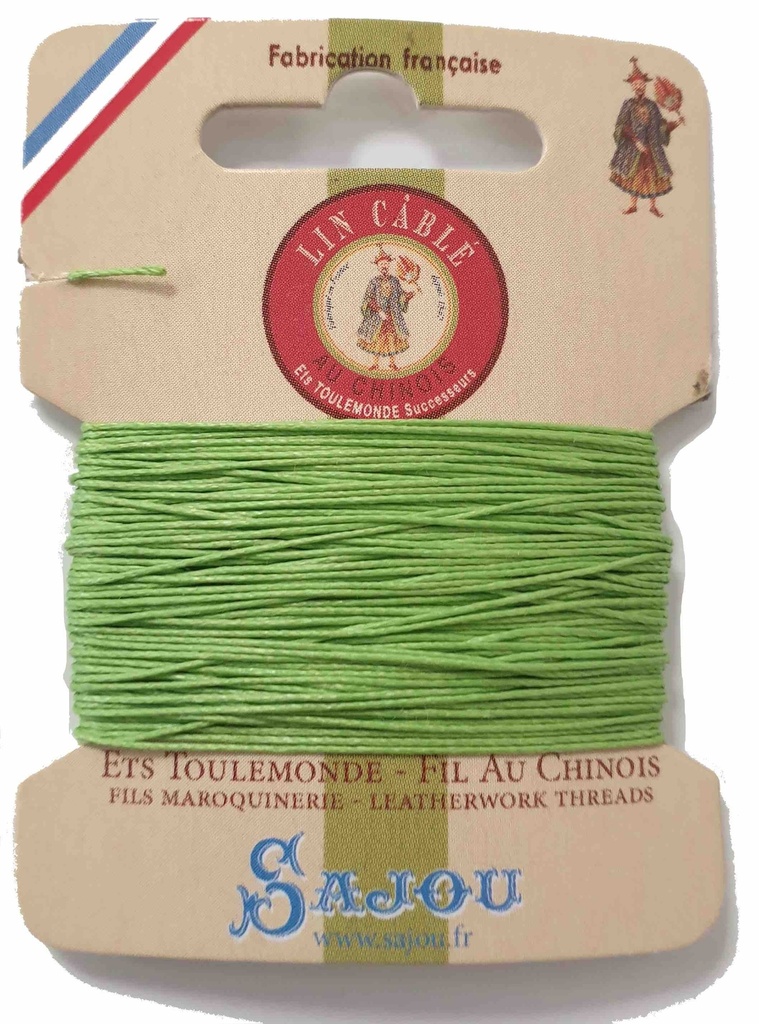 Fil de Lin Câblé 532 Vert Clair 455 - 10 Mètres