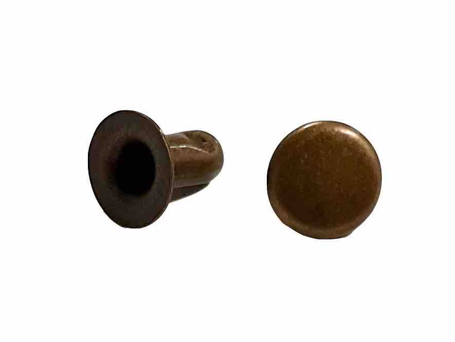 Lot de 100 Rivets Simple Calotte - Laiton Vieilli - 6 x 6 mm - SANS NICKEL - IVAN