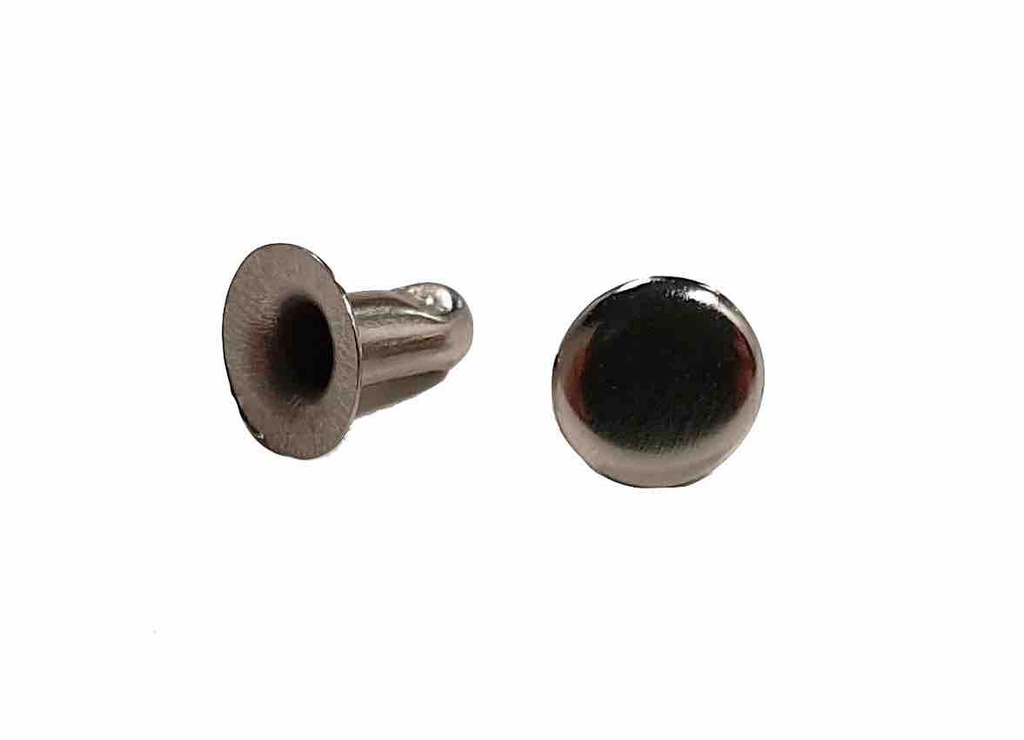 Lot de 100 Rivets Simple Calotte - Argentés - 6 x 6 mm - SANS NICKEL - IVAN