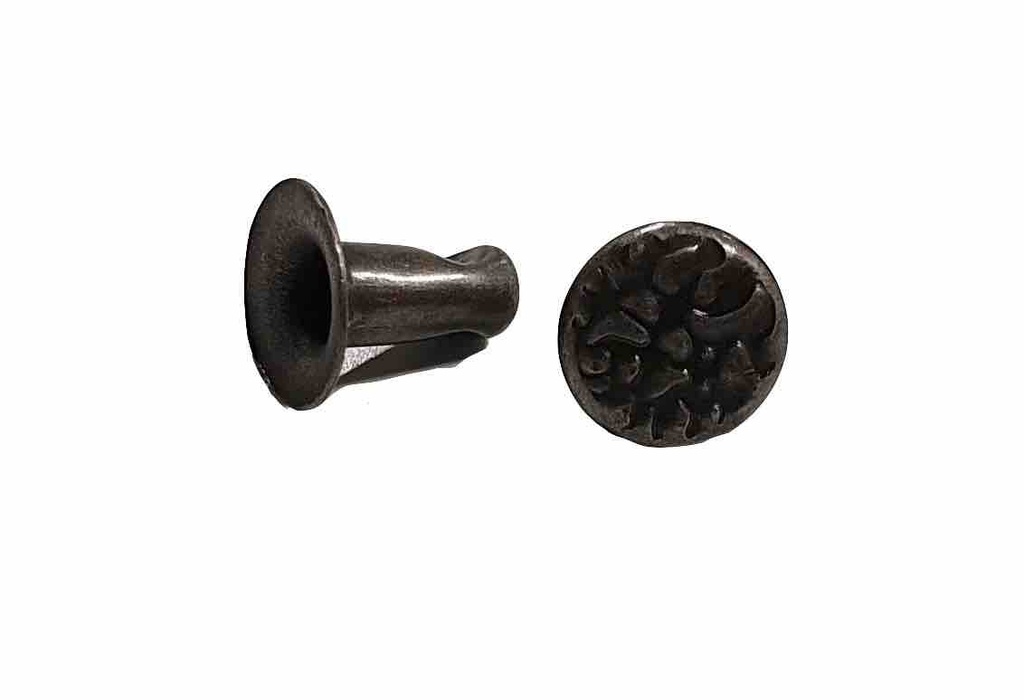 Lot de 100 Rivets Simple Calotte - Antique - Texturés - 6 x 6 mm  - SANS NICKEL - IVAN