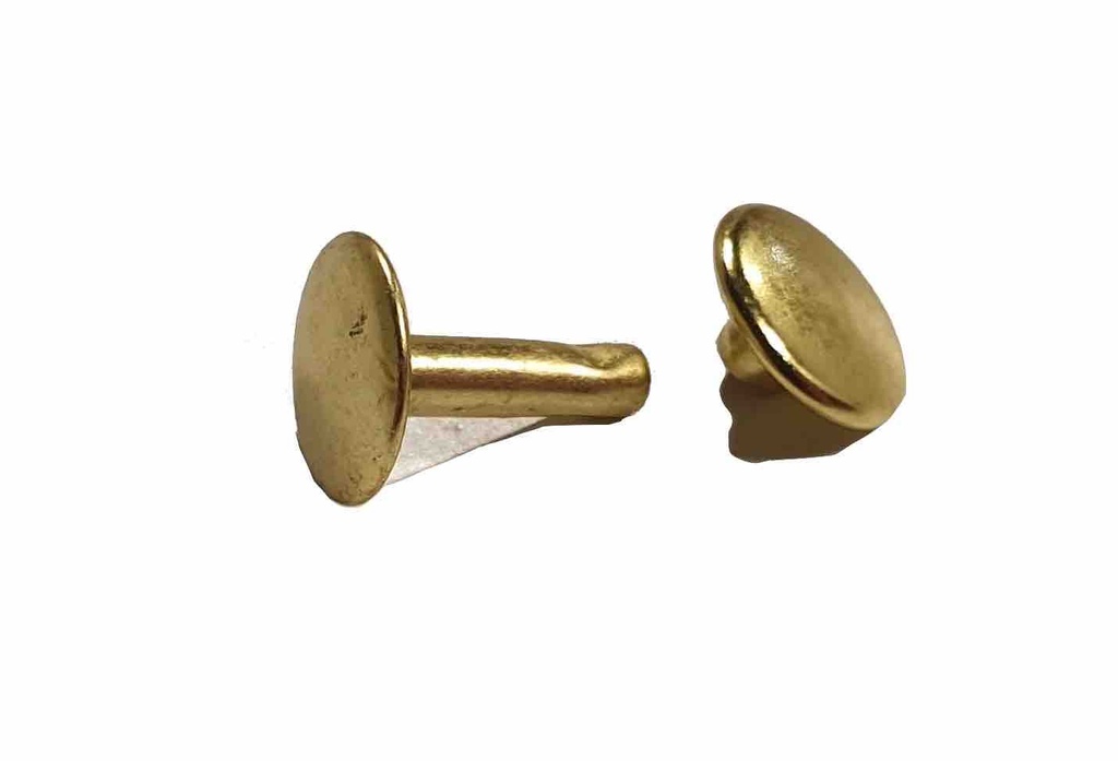 Lot de 100 Rivets Double Calotte - Laiton Massif Dorés - 10 x 12mm - SANS NICKEL - IVAN