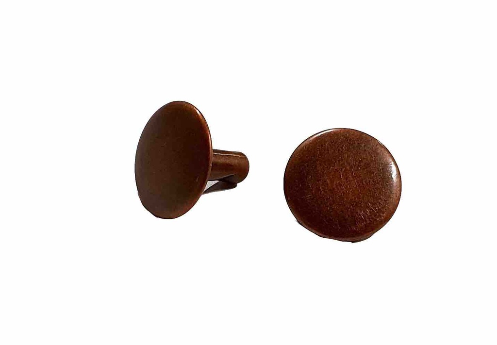 Lot de 100 Rivets Double Calotte - Cuivre - 13 x 10 mm - SANS NICKEL - SANS NICKEL - IVAN