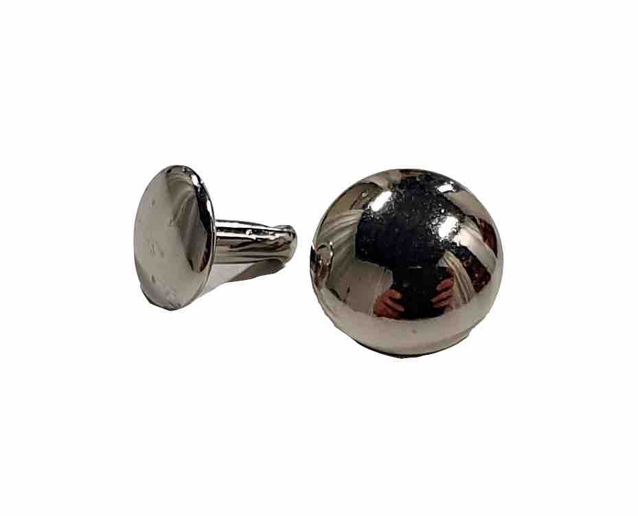 Lot de 100 Rivets Domes - Argentés - 12 x 7 mm - SANS NICKEL