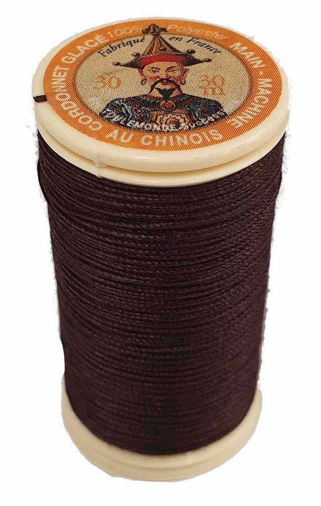 [FILCORDONET202CHOCOLAT] Fil Cordonnet Polyester Glacé Chocolat N°202 - 30 Mètres