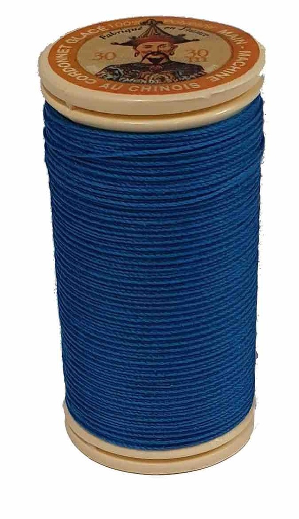 [FILCORDONET720TURQUOISE] Fil Cordonnet Polyester Glacé Turquoise N°720 - 30 Mètres