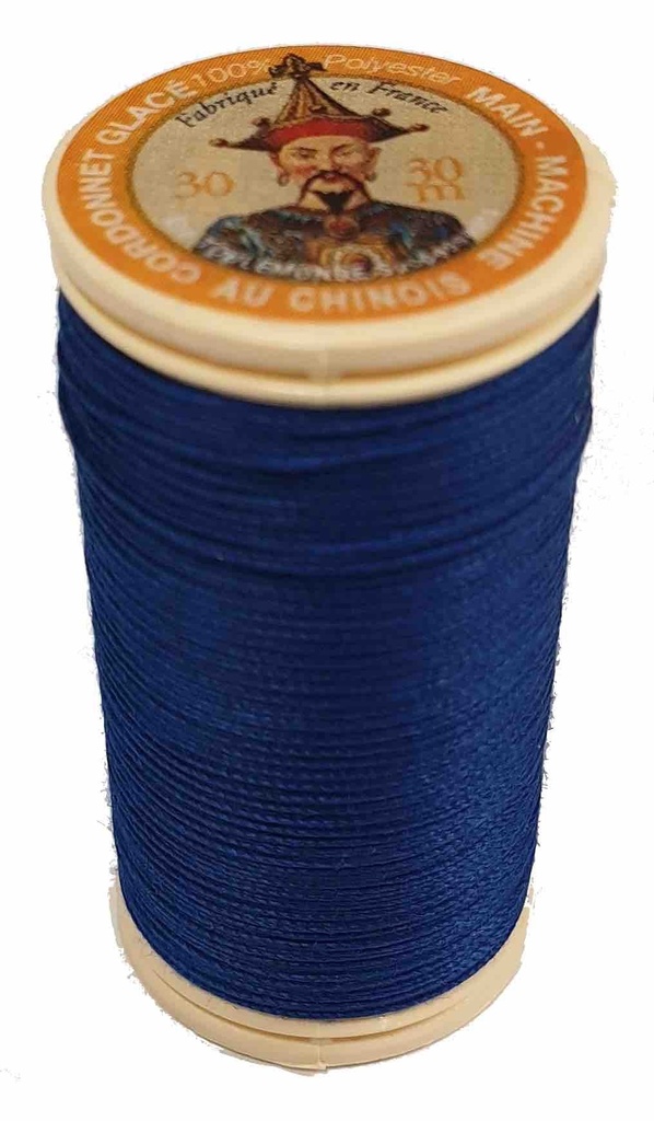[FILCORDONET678MARINE] Fil Cordonnet Polyester Glacé Marine N°678 - 30 Mètres