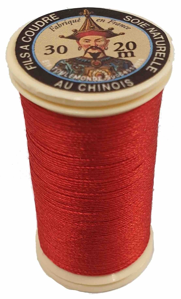 [FILSOIENAT403ROUGE] Fil de Soie Perlé Naturelle Rouge N°403 - 20 Mètres