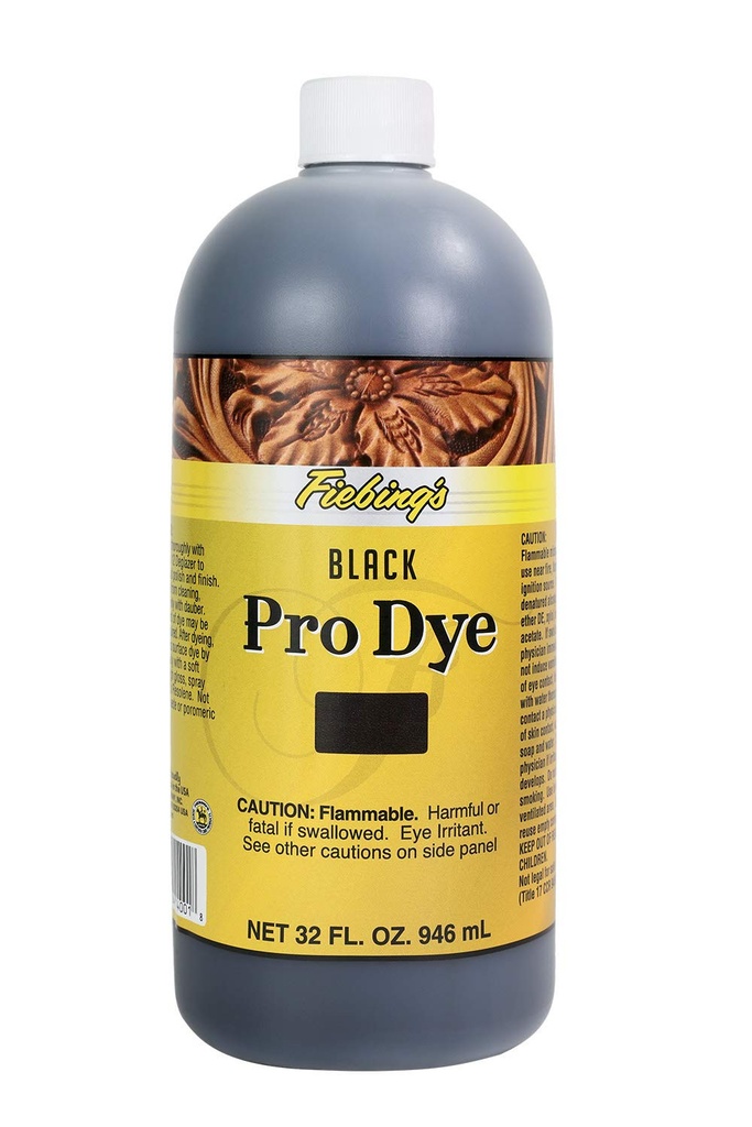 [3551 - BLACK] Pro dye  (Oil dye)  -  NOIR/BLACK -  Teinture alcool - Fiebing's 32OZ