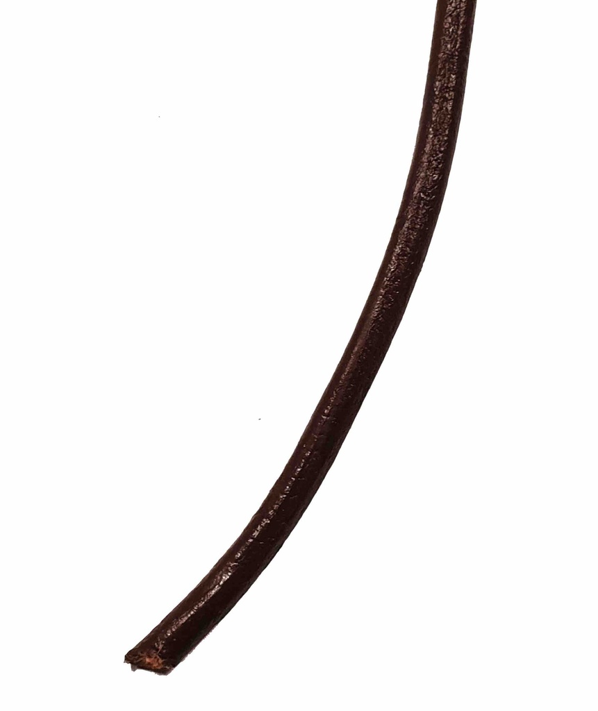 [LACETRONDRL.BR.3-002m] LACET ROND - MARRON - 3mm - VENDU AU MÈTRE