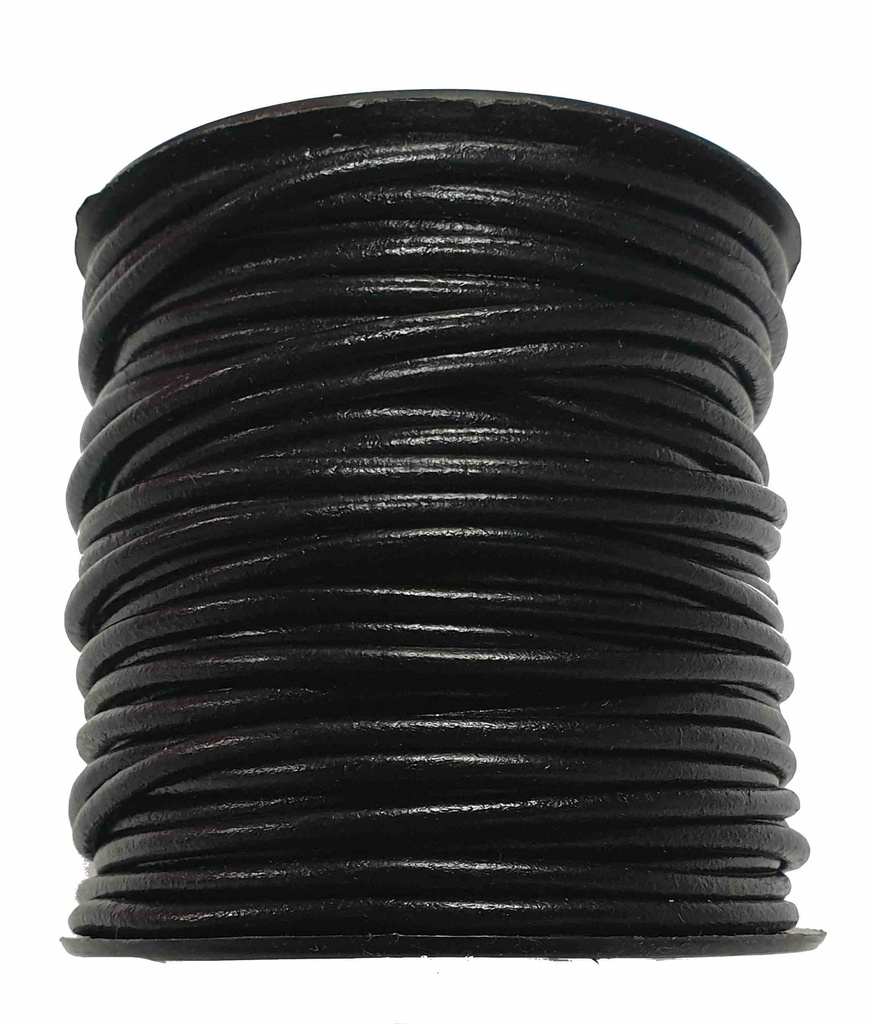 [LACETRONDRL.NR.4-003] LACET ROND - NOIR - 4mm - BOBINE 25 mètres