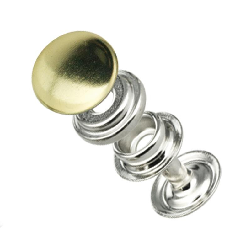 10 Boutons Pressions - FORTES ( USA)  - Dorées - Diamètre 13 mm - Ligne 20