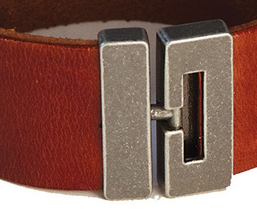 FERMOIR BRACELET EN T - SANS NICKEL - ARGENT ANTIQUE - 20mm