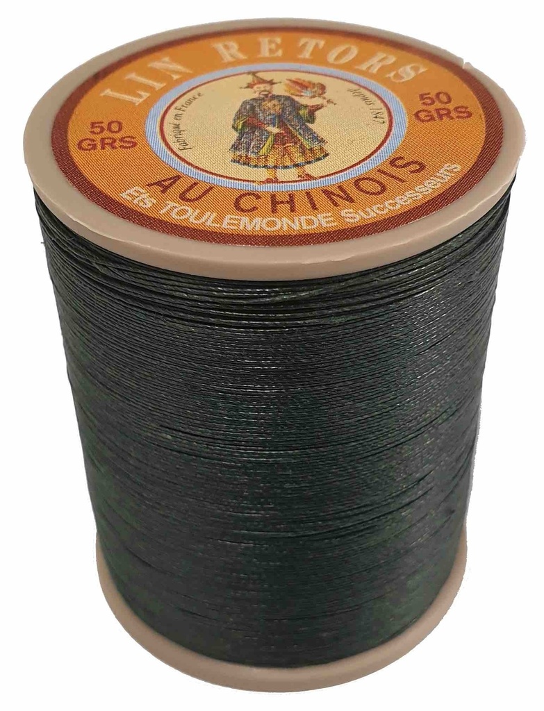 [MERFILRET40VEFO894] Fil de Lin Retors Extra Glacé N°40 Vert Foncé 894 - 350 Mètres