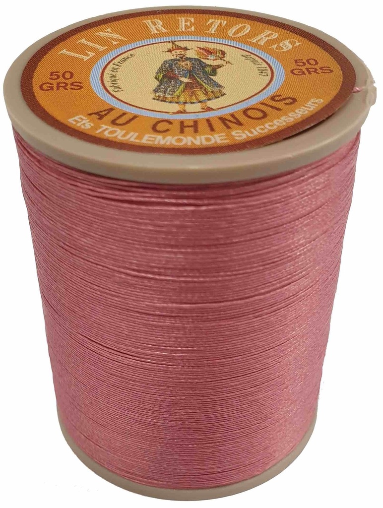 Fil de Lin Retors Extra Glacé N°40 Vieux Rose 600 - 350 Mètres