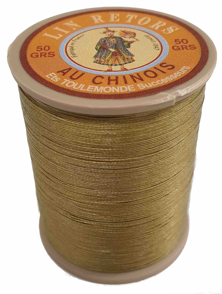 Fil de Lin Retors Extra Glacé N°40 Vert Bronze 848 - 350 Mètres