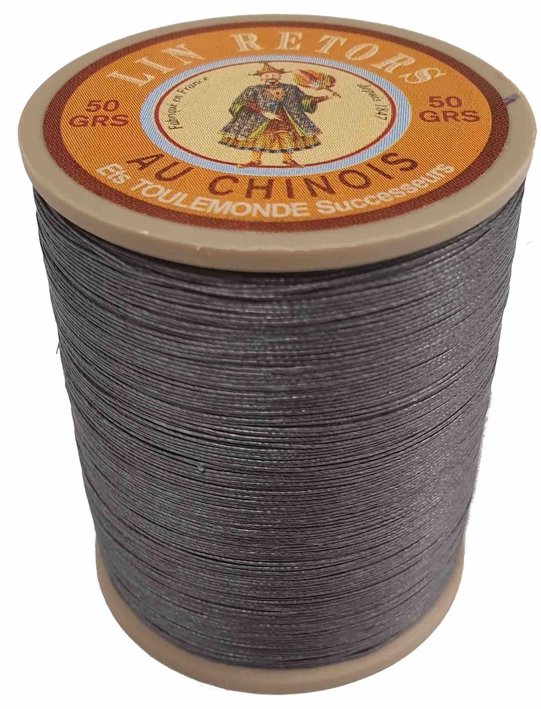 [MERFILRET40GRIFO155] Fil de Lin Retors Extra Glacé N°40 Gris Foncé 155 - 350 Mètres