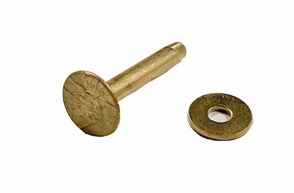 Lot de 6 Rivets Laiton avec Rondelles à Mater - 11 x 25 mm