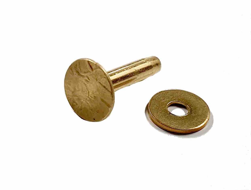 Lot de 6 Rivets Laiton avec Rondelles à Mater - 11 x 18 mm