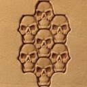 S.N. 375 - SKULL (tête de mort) de face - GÉOMÉTRIQUE - Matoir à Frapper