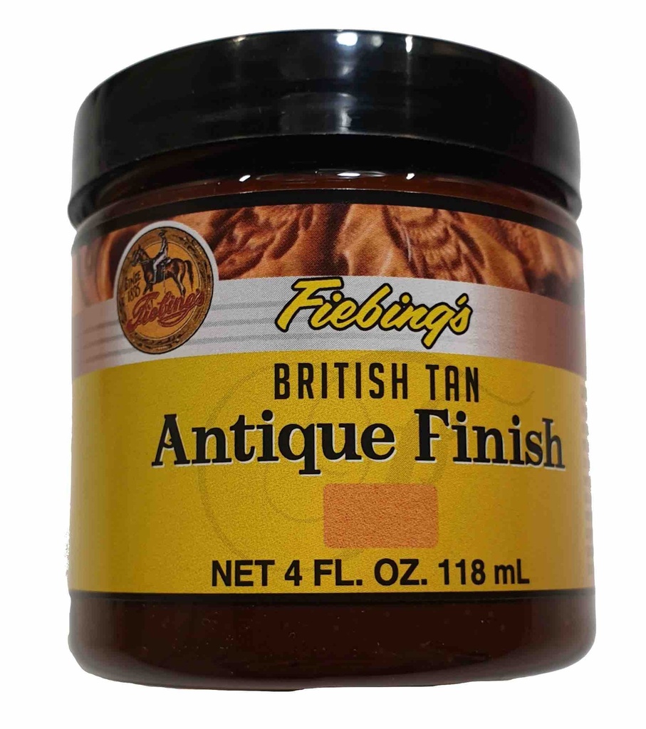 [ANTIQFIN4ozBRITAN] PATINE - ANTIQUE FINISH - BRITISH TAN - 4oz ( 118ml) - FIEBING'S