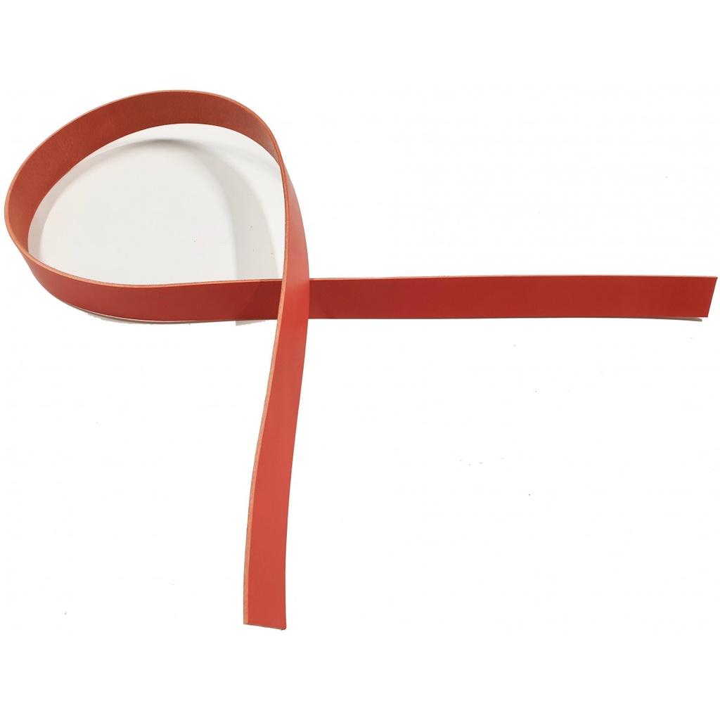 [CUI-LAN-ORA-19-1ER] Lanière de Collet Lisse Orange - Plusieurs largeurs - Long mini : 125 cm (19 mm, 1er choix Standard)