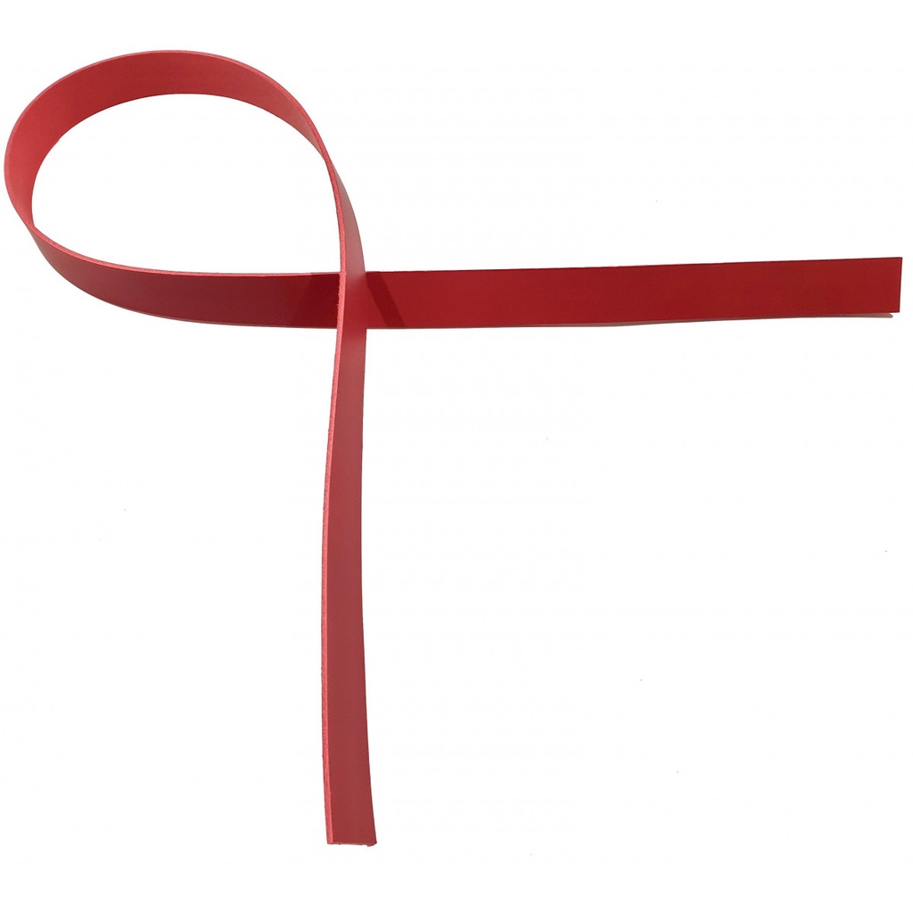 Lanière de Collet Lisse Rouge - Plusieurs largeurs - Long mini : 125 cm