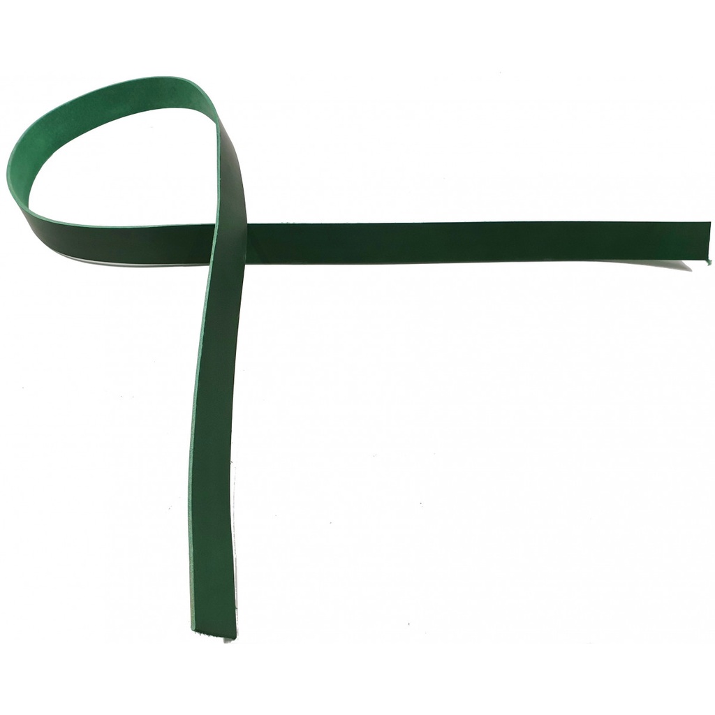 [CUI-LAN-VER-19-1ER] Lanière de Collet Lisse Vert - Plusieurs largeurs - Long mini : 120 cm (19 mm, 1er choix Standard)