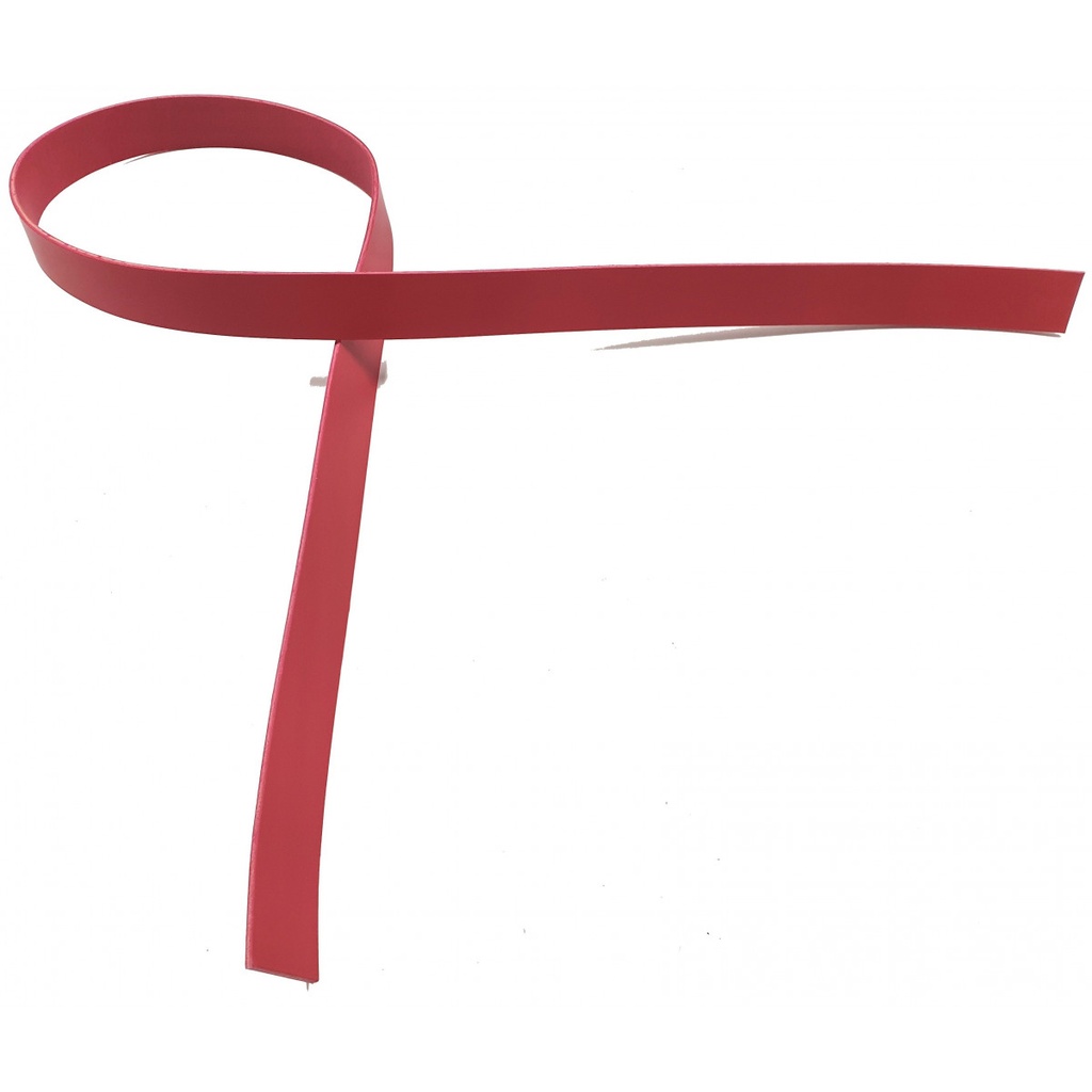 [CUI-LAN-RUB-19-1ER] Lanière de Collet Lisse Rouge rubis/Fushia  - Plusieurs largeurs - Long mini : 125 cm (19 mm, 1er choix Standard)