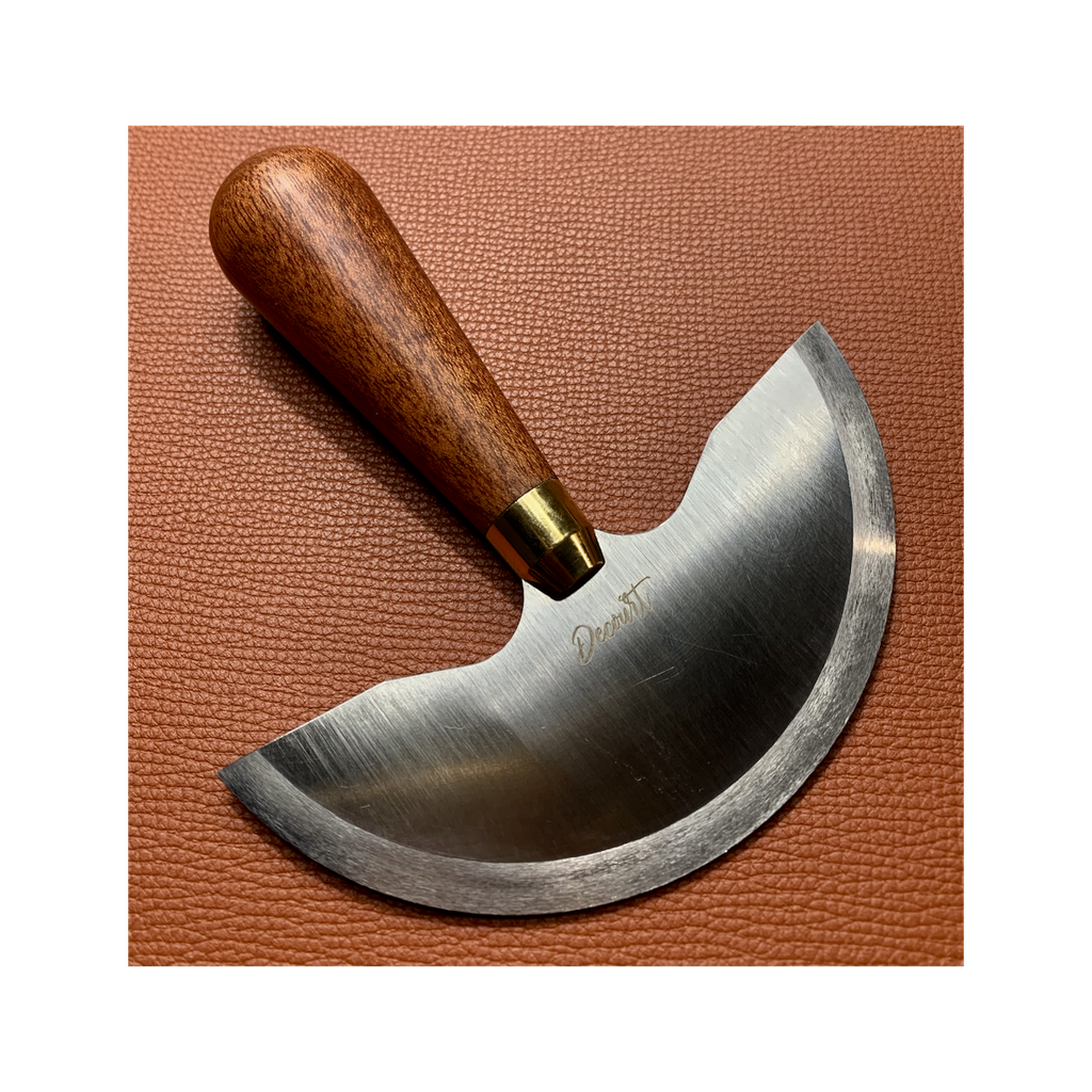 [OUT-CaP-120-KL-ROS-02] Couteau à Pied (1/2 Lune) - Decourt By Kevin Lee - 120mm (Bois de Rose)