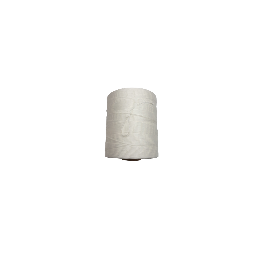 [FOUR-FIL-100-900-S000] Fil tressé Plat et ciré - Polyester - Diamètre 1mm - Bobine 900 mètres - DECOURT (S000 Blanc)