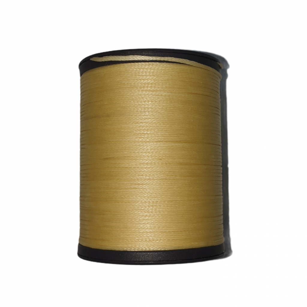 [FOUR-FIL-V2-080-110-S008] Fil V2 - Plat Tressé Ciré - Polyester - Diamètre O,8 mm - Bobine 110 mètres - DECOURT (S008 Crème)