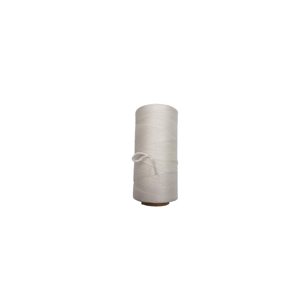 [FOUR-FIL-V2-120-135-S000] Fil plat, tressé et ciré - Polyester - 1.2mm - Bobine 135 mètres - DECOURT (S000 Blanc)