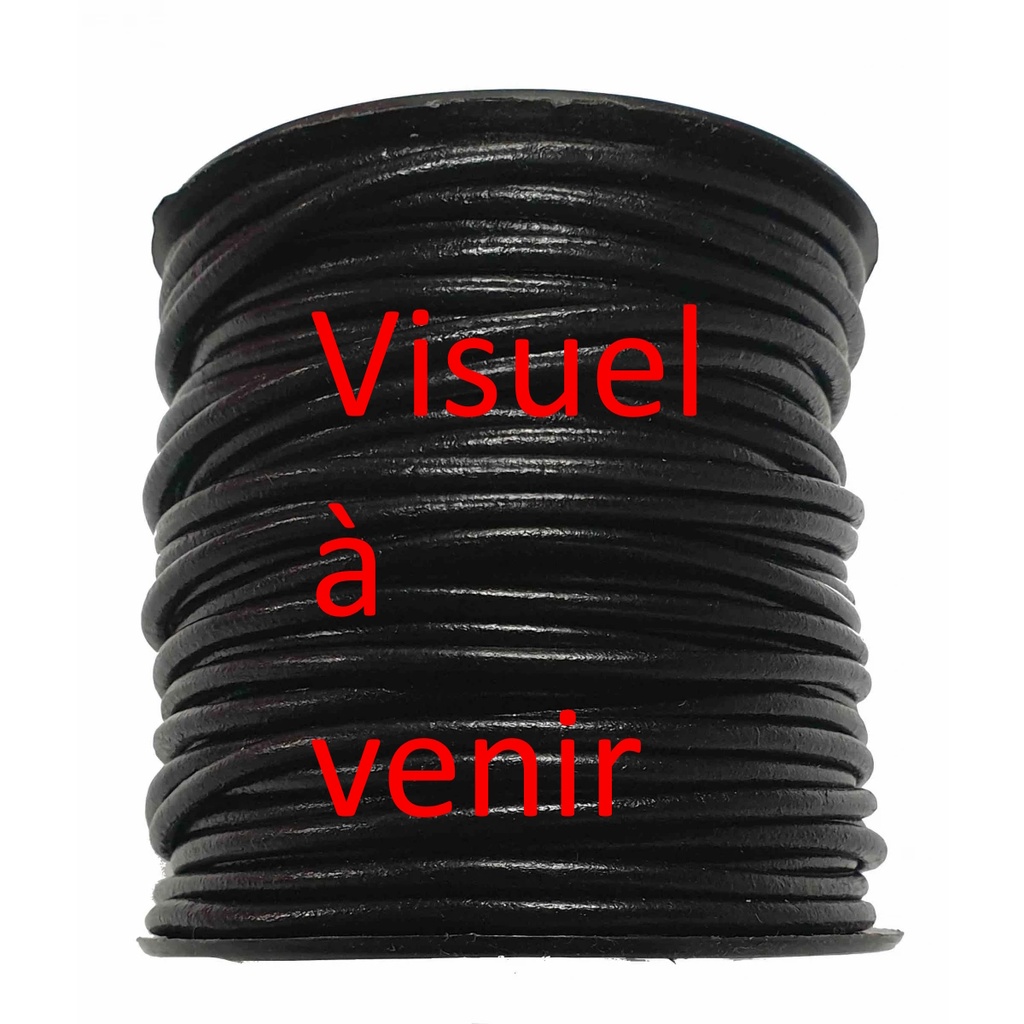LACET ROND - NOIR- 1.5 mm - BOBINE 25 mètres