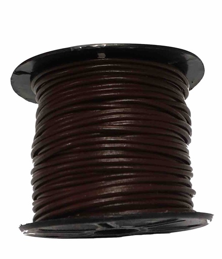 [LACETRONDRL.BR.3-002] LACET ROND - MARRON - 3mm - BOBINE 25 mètres